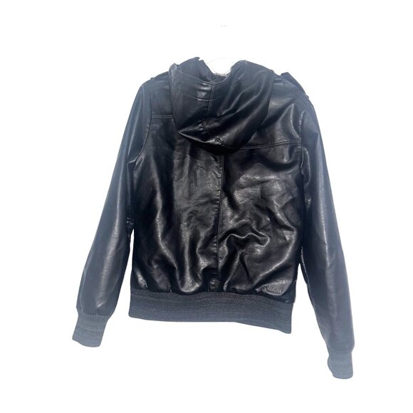 Volcom Scout Black Faux Leather Jacket M/M With Multicolor Lining & Zipper Pocke - Picture 9 of 10